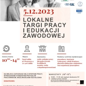 Zaproszenie na Lokalne Targi Pracy i Edukacji Zawodowej