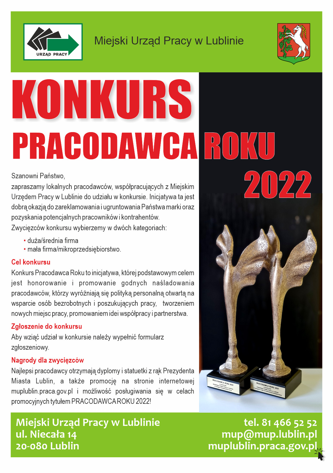 ulotka zaproszenie na Konkurs Pracodawca Roku 2022